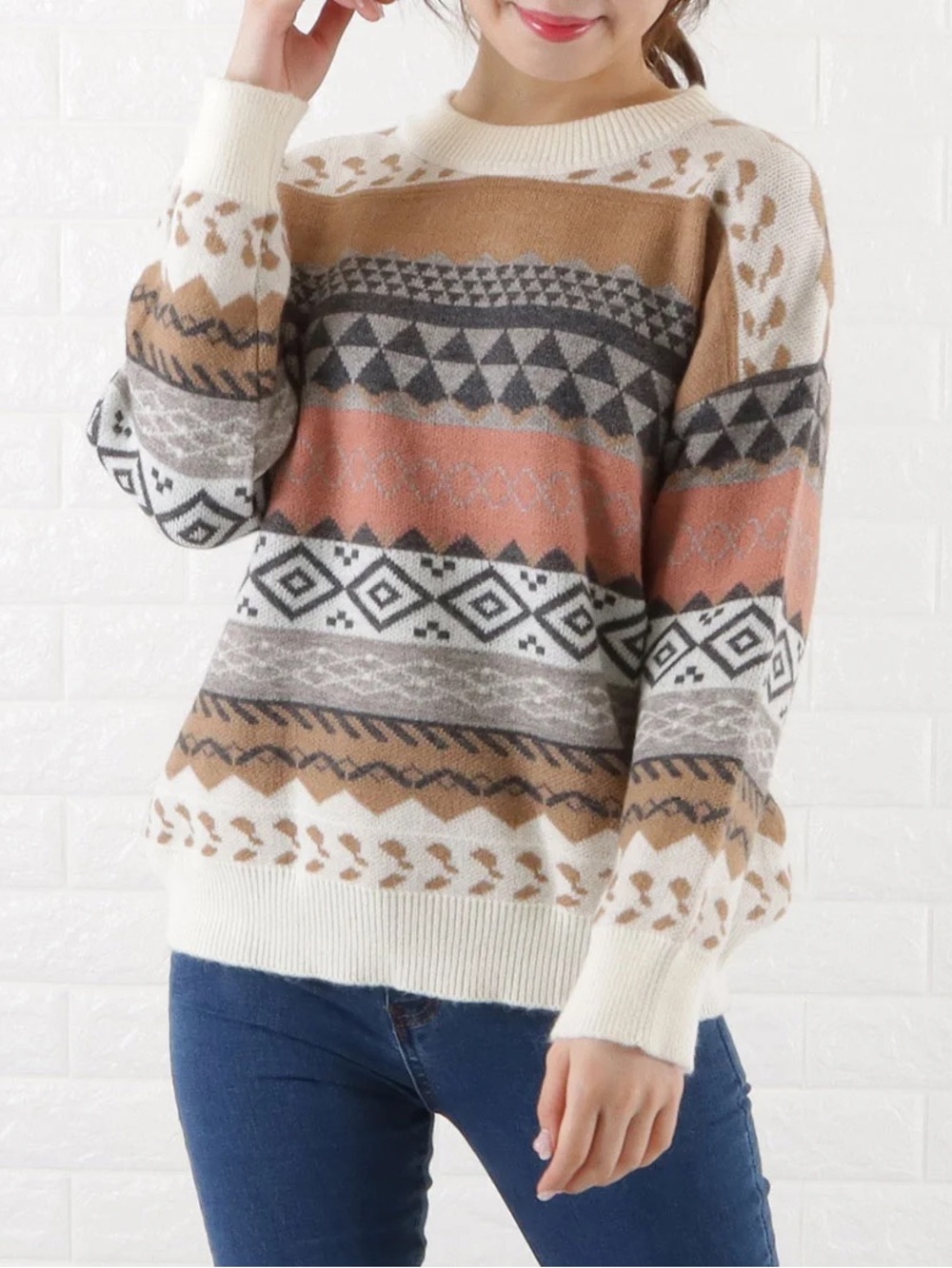 NWOT! Jacquard Aztec Fair Isle Pullover Sweater, SMALL
